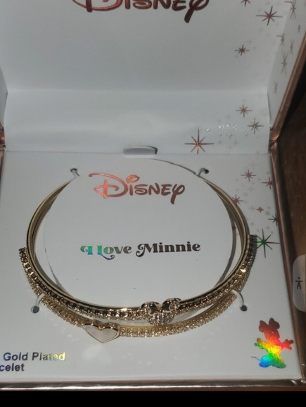 Nwt Disney I Love Minnie 14k cuff bracelet